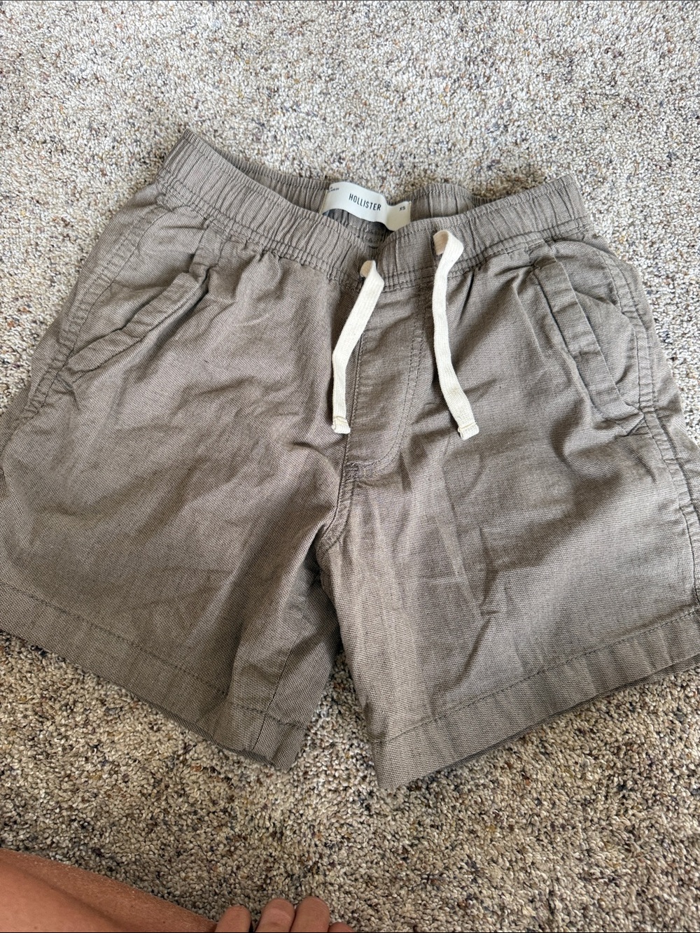Hollister Men's Olive Green Drawstring Casual Shorts